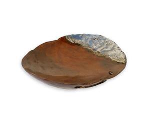 Teak bowl with alumunium casting