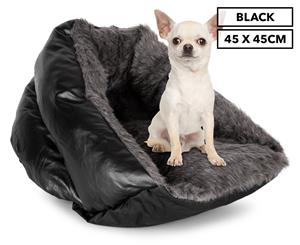 Trendy Pets 45x45 Black Leather Pet Pod Bed