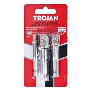 Trojan 3 Piece Socket Adaptor Power Bit Set