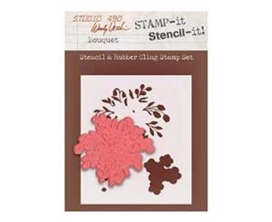 Wendy Vecchi Studio 490 Stamp It Stencil It Bouquet