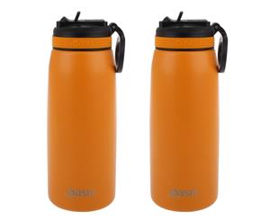 2x Oasis 780ml Double Wall Insulated Stainless Steel Sports Water Bottle Orange