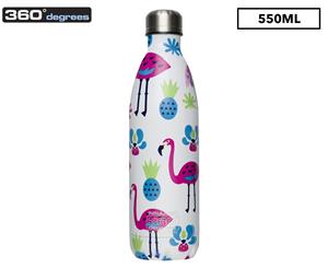 360 Degrees Vacuum Insulated Stainless Steel Soda Bottle 550mL - Flamingo