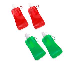 4x Doozie 450ml Collapsible Camping Water Drink Bottle Gym Sport Kids Red Green