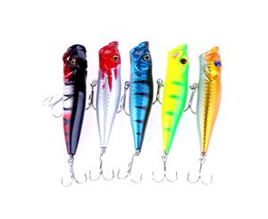 5X 95mm Popper Poppers Topwater Fishing Lures Surface GT Game Tackle Saltwater