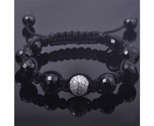 925 Sterling Silver Disco Ball Bracelet - ONE - Black