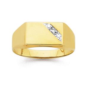 9ct Diamond Gents Ring