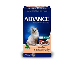 Advance Adult Cat Chicken & Salmon Medley Wet Cat Food 7x85g