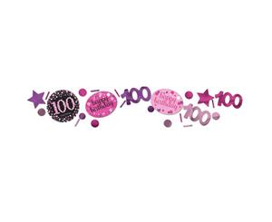 Amscan 1.2Oz Pink 100Th Birthday Sparkling Confetti (Pink) - SG12529