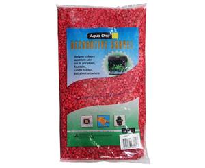 Aqua One Decorative Gravel 2kg Scarlet Red 7mm