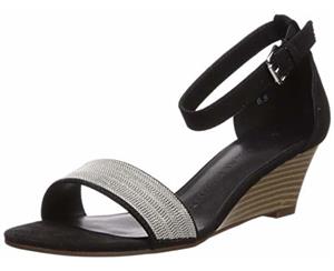 Athena Alexander Women's Enfield Wedge Sandal Grey Suede 6.5 M US