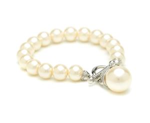 Bella Krystal - Women's Kathryn Crystal & Glass Pearl Toggle Bracelet