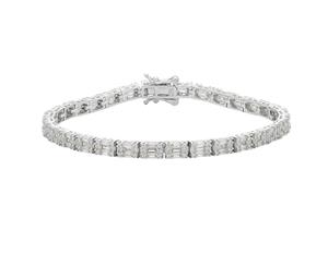 Bevilles Sterling Silver White Cubic Zirconia Brilliant Tennis Bracelet