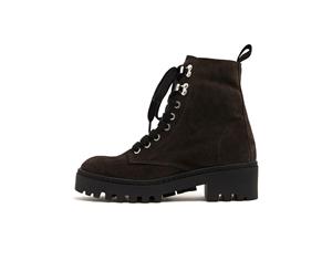 Bimba y Lola Women Anthracite split leather laced ankle boot 192BZ0663