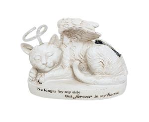 Cat Memorial Angel Solar Halo Garden Statue