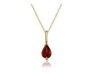 Classic Pear Garnet Pendant in 9ct Yellow Gold