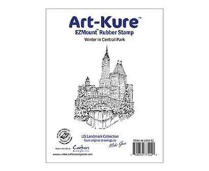 Crafters Companion - Art Kure - Winter In Central Park Landmarks Ezmount Stamp 4In X 2.75In