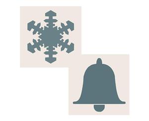 Creative Expressions - Sentimentally Yours 6 x 6 Aperture Stencils - Snowflake & Bell