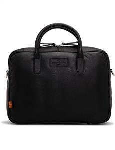 Hove leather laptop bag in black leather