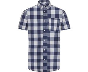 Jack & Jones Men's Boise Slim Fit Short Sleeve Checked Shirt Blue