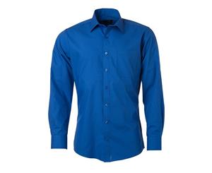 James And Nicholson Mens Longsleeve Poplin Shirt (Royal Blue) - FU774