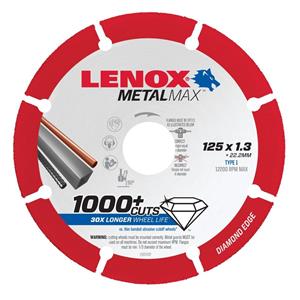 Lenox 125 x 1.3 x 22.2mm Diamond Metal Cut Off Disc - METALMAX