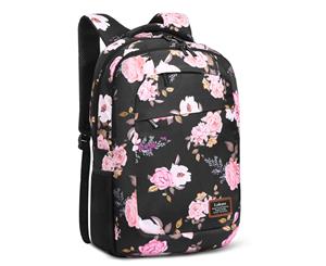 LoKASS Laptop Backpack for Women Lightweight College Backpack-Black peony