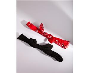 Lovisa Black Red Paisley Headband 2 Pack