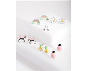 Lovisa Kids Silver Fun Stud Earring 6 Pack