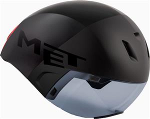 MET Codatronca Short Tail Aero Bike Helmet Matte Glossy Black/Red
