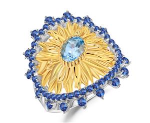 Olivia Yip - Sun Flower Is A Blue Gem Women's Ring