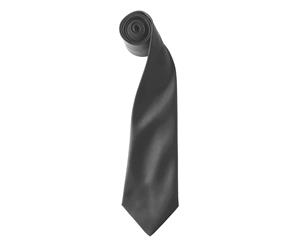 Premier Colours Mens Satin Clip Tie (Pack Of 2) (Dark Grey) - RW6940