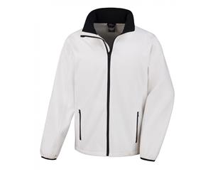 Result Mens Core Printable Softshell Jacket (White/ Black) - RW3697