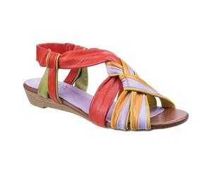 Riva Womens/Ladies Cala Leather Strappy Slingback Sandals (Red) - FS5485