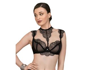 Roza Idrisa Black Spotted Lace Soft Bra