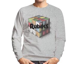 Rubik's Colourful Drawn Cube Men's Sweatshirt - Heather Grey