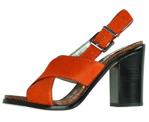 Sam Edelman Women's Leather Heeled Sandal - Rust