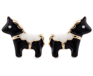 Short Story Unicorn Earrings - Black