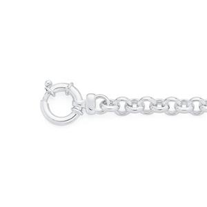 Silver 19cm Hollow Belcher Bolt Ring Bracelet