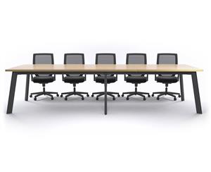 Switch Boardroom Table - Black Frame [3600L x 1200W] - Maple