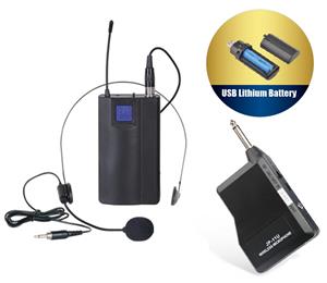 Wireless Uhf Headset Microphone Rechargeable Lithium Battery Mic Tjp-L11U
