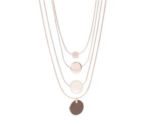 Women's Fashion Jewellery Rose Gold Layered Disc Chain Necklace by Lovisa