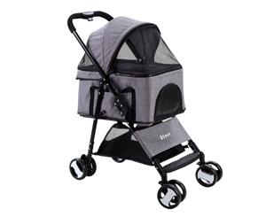 i.Pet Pet Stroller Dog Cat Cage Carrier Travel Pushchair Foldable 3 IN 1 Seat