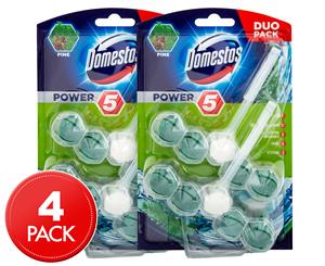 2 x Domestos Power 5 Toilet Rim Block Duo Pack Pine 55g