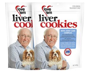 2 x Love 'Em Liver Cookies Joint Care Complex 430g