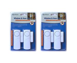 2x 2pc Sansai Window/Door Battery Siren Alarm Trigger Alert Home Security Safety