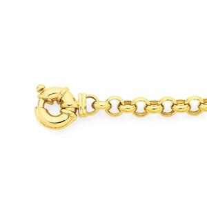 9ct Gold 19cm Solid Belcher Bolt Ring Bracelet