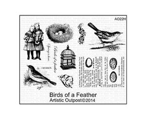 Artistic Outpost Cling Stamp 9In. X 7In. Birds Of A Feather