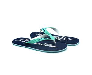 Atlantis Shoes Men Flip Flops Big Logo Blue-Navy