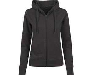 Build Your Brand Womens/Ladies Terry Zip Hoodie (Charcoal) - RW6475