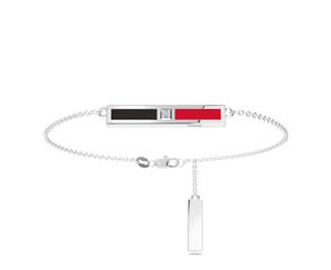 Chicago Blackhawks Diamond Link Bracelet For Women In Sterling Silver Design by BIXLER - Sterling Silver